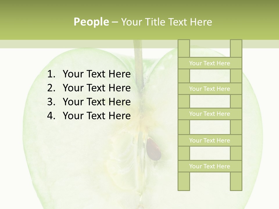 Half Apple Isolated On White Background PowerPoint Template