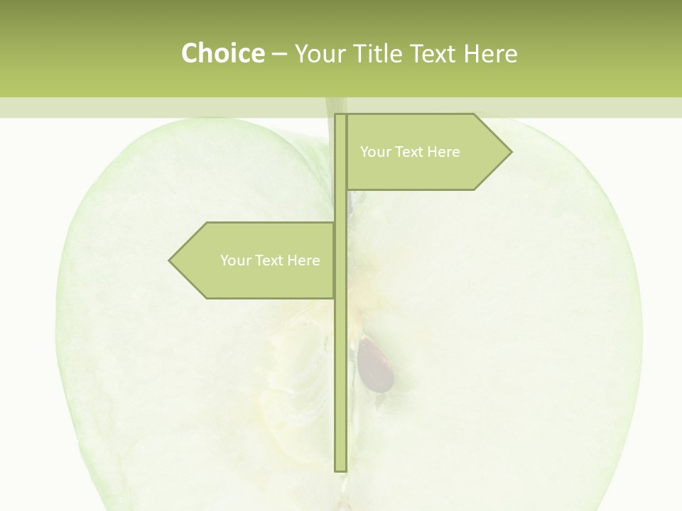 Half Apple Isolated On White Background PowerPoint Template