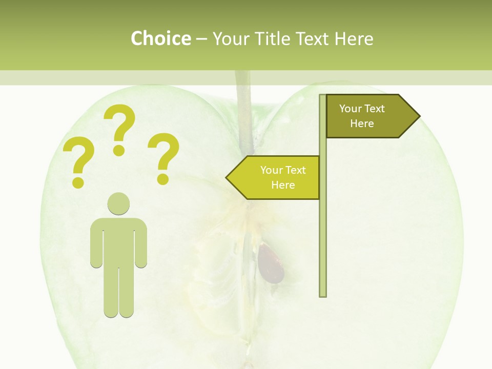 Half Apple Isolated On White Background PowerPoint Template