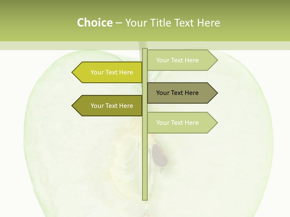 Half Apple Isolated On White Background PowerPoint Template