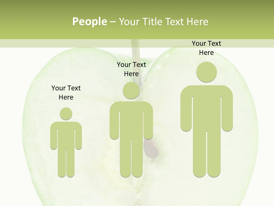 Half Apple Isolated On White Background PowerPoint Template