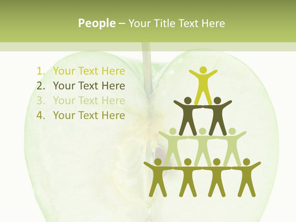 Half Apple Isolated On White Background PowerPoint Template