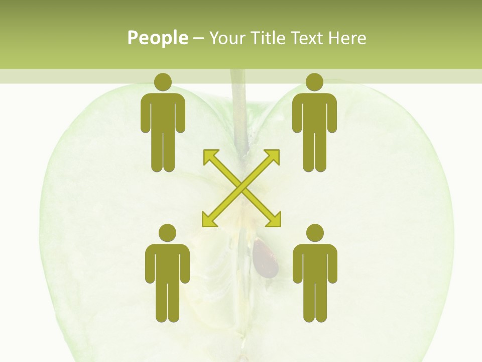 Half Apple Isolated On White Background PowerPoint Template