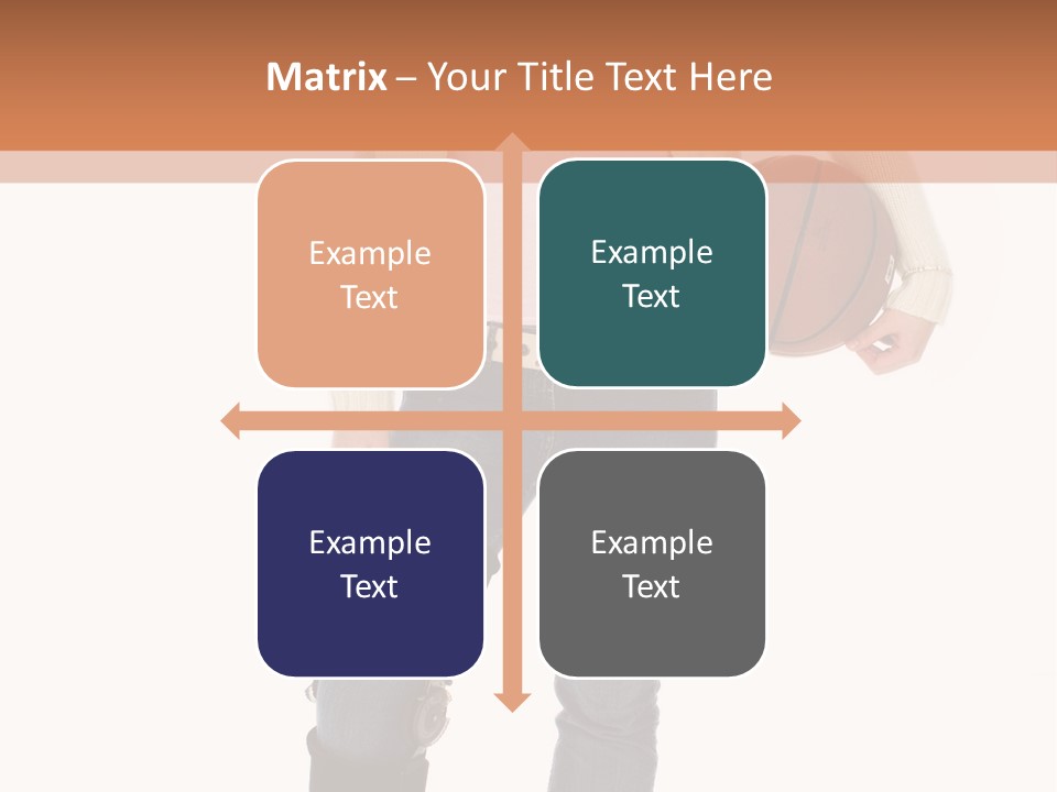 Casual Teen Girl With Basket Ball, Wearing Leg Brace. Full Body Over White With Clipping Path. PowerPoint Template