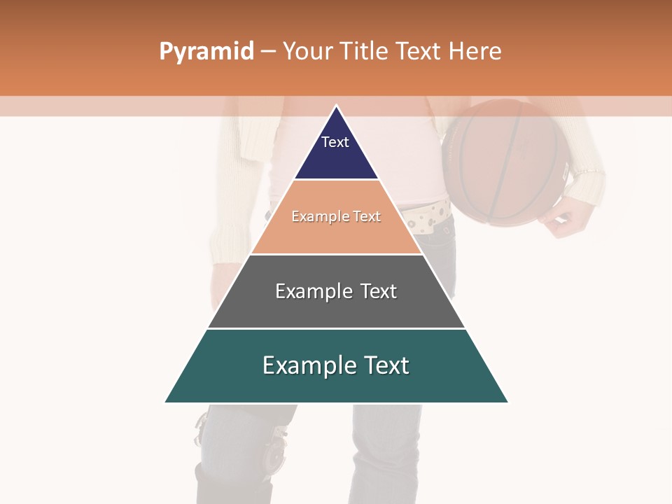 Casual Teen Girl With Basket Ball, Wearing Leg Brace. Full Body Over White With Clipping Path. PowerPoint Template