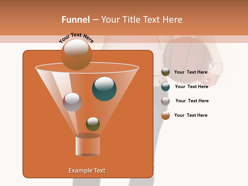 Casual Teen Girl With Basket Ball, Wearing Leg Brace. Full Body Over White With Clipping Path. PowerPoint Template