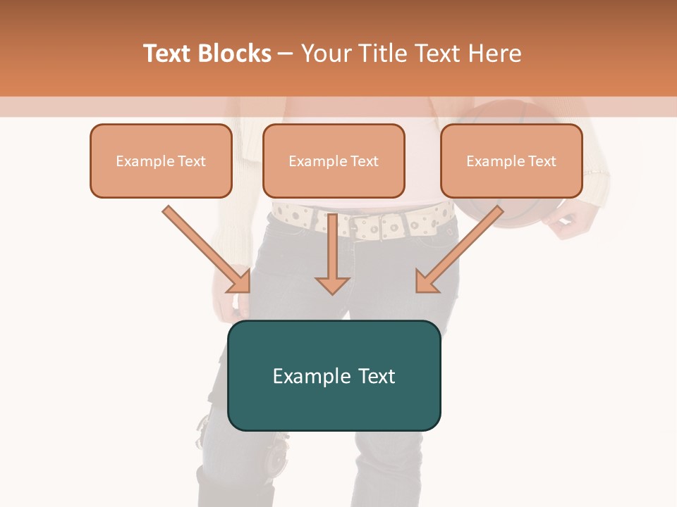 Casual Teen Girl With Basket Ball, Wearing Leg Brace. Full Body Over White With Clipping Path. PowerPoint Template