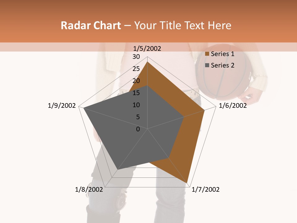 Casual Teen Girl With Basket Ball, Wearing Leg Brace. Full Body Over White With Clipping Path. PowerPoint Template