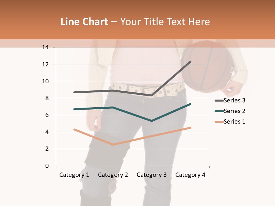 Casual Teen Girl With Basket Ball, Wearing Leg Brace. Full Body Over White With Clipping Path. PowerPoint Template