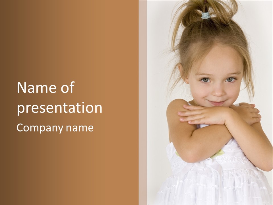 A Little Girl Is Posing For A Picture PowerPoint Template
