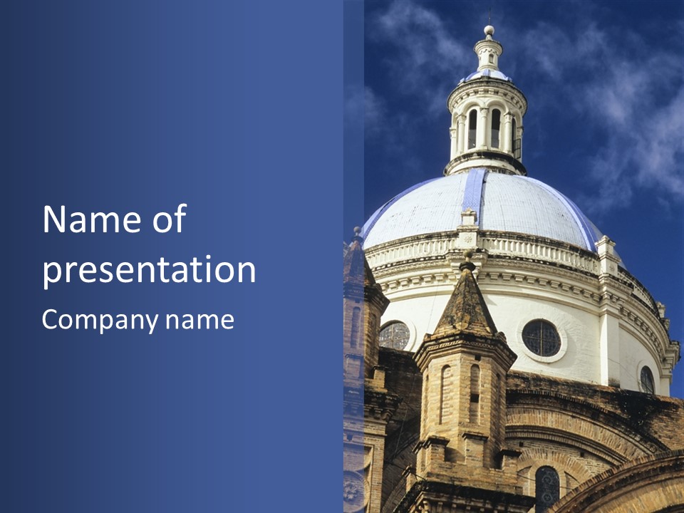 Cathedral Dome, Cuenca, Ecuador PowerPoint Template