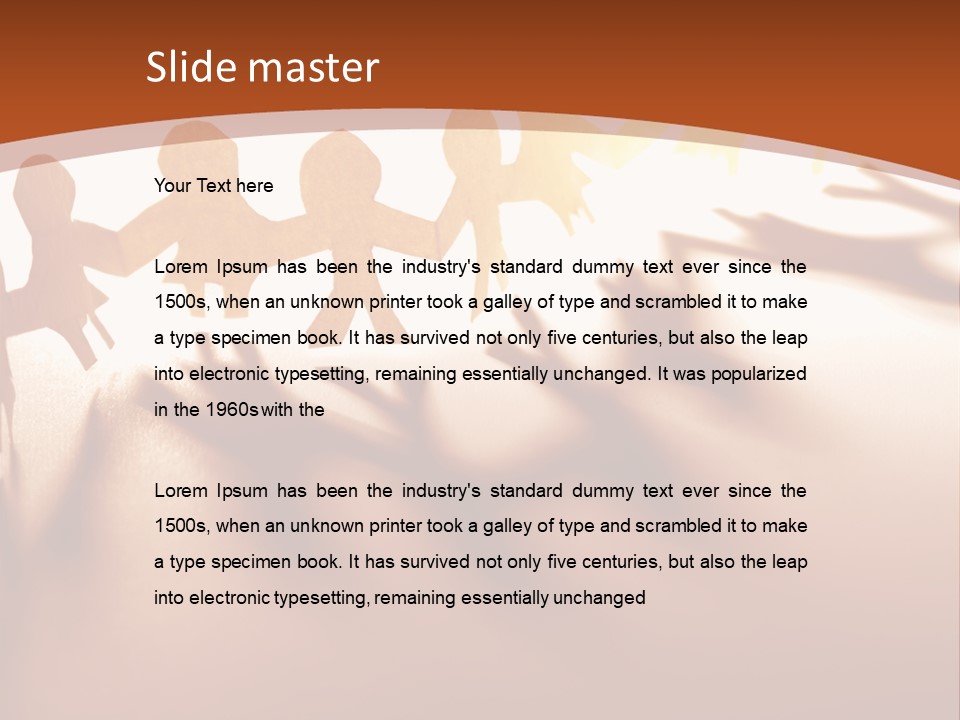 Paper-Chain People Holding Hands PowerPoint Template