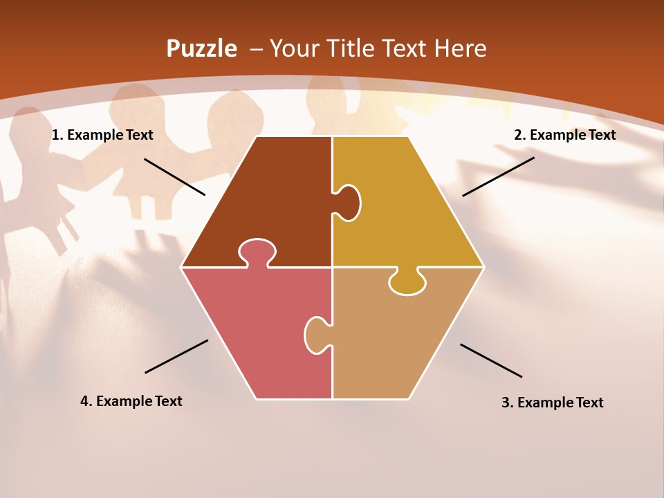 Paper-Chain People Holding Hands PowerPoint Template