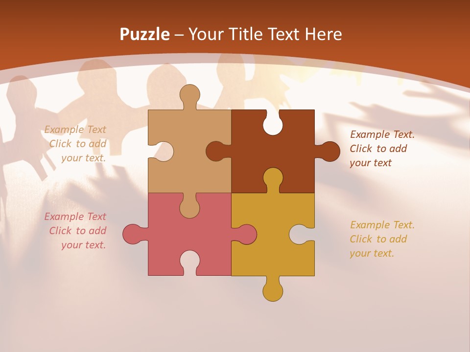 Paper-Chain People Holding Hands PowerPoint Template