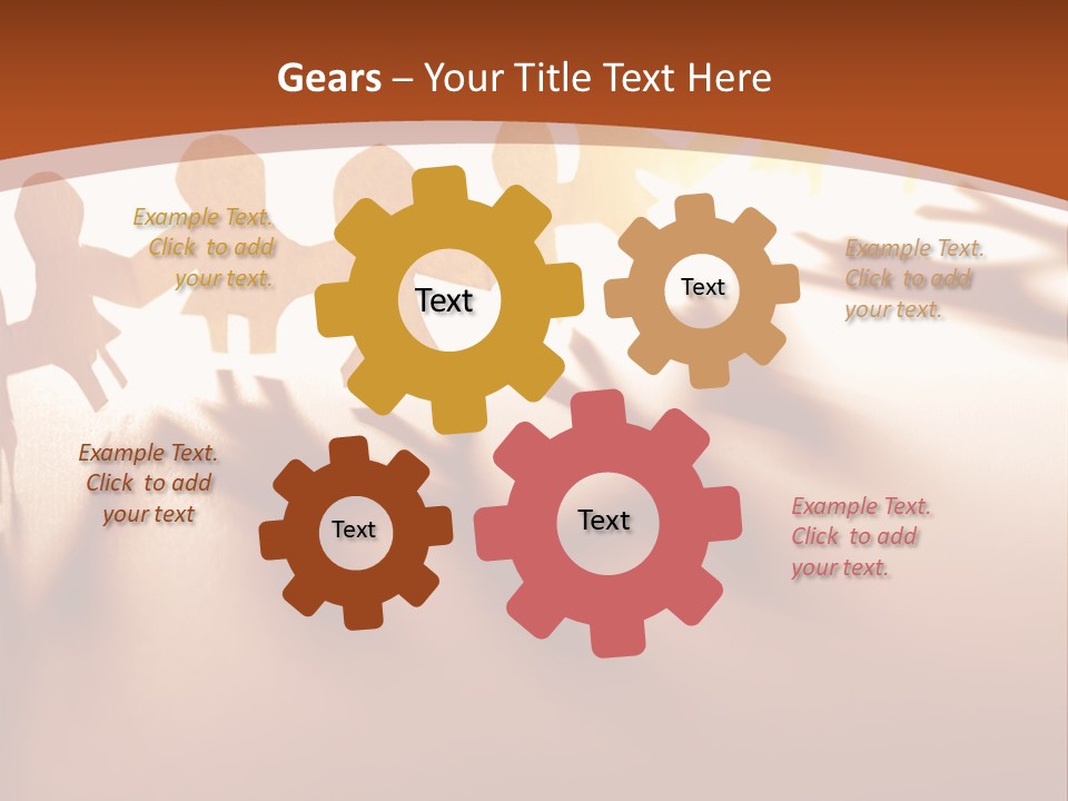 Paper-Chain People Holding Hands PowerPoint Template