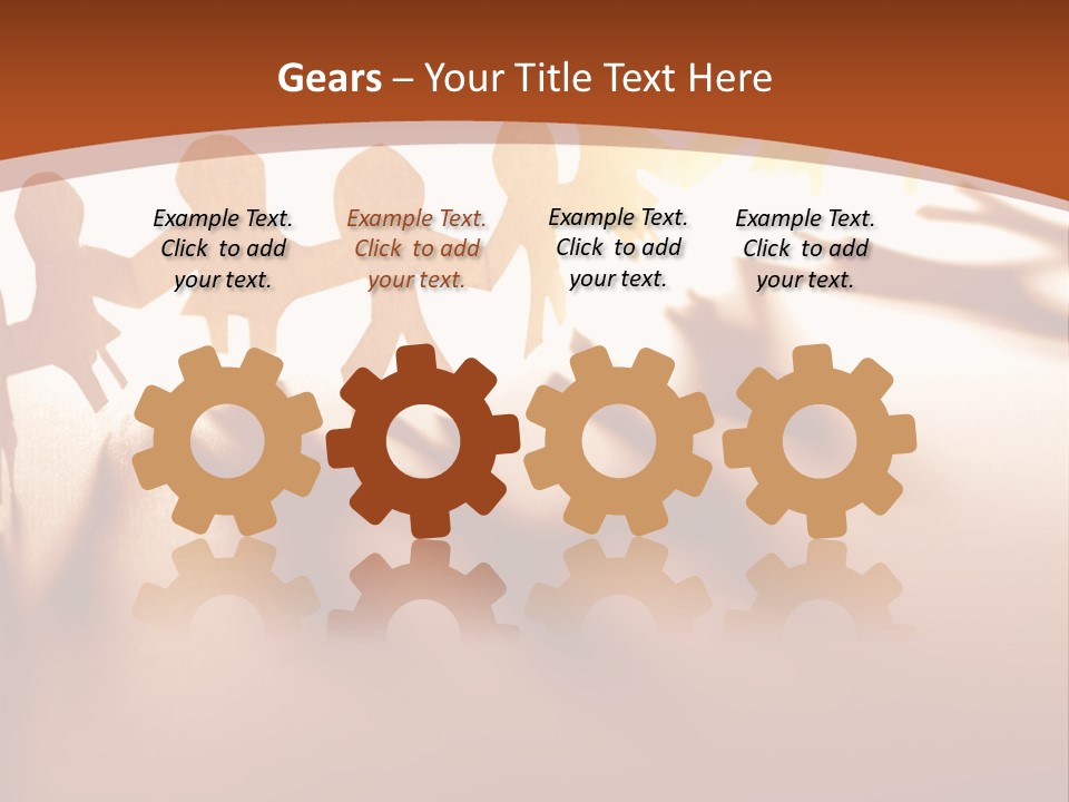 Paper-Chain People Holding Hands PowerPoint Template