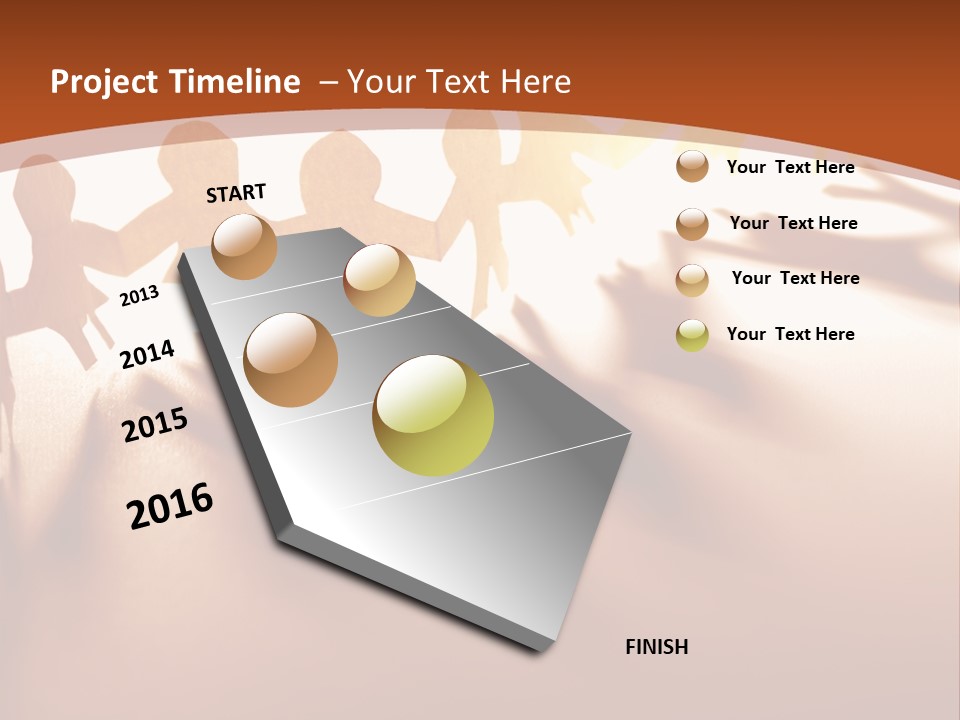 Paper-Chain People Holding Hands PowerPoint Template