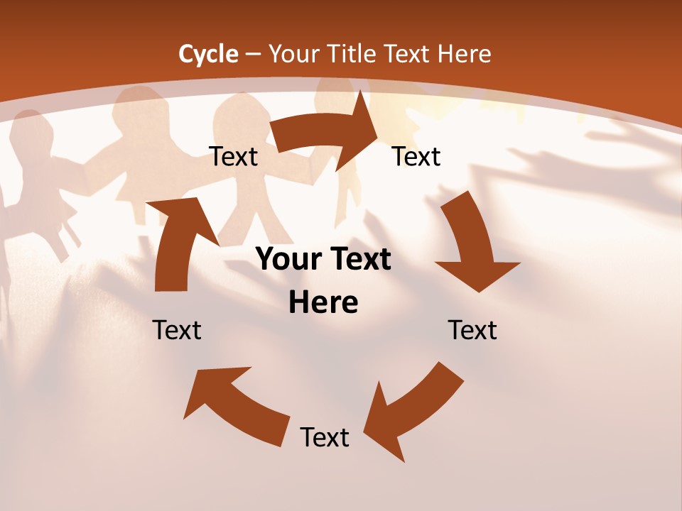 Paper-Chain People Holding Hands PowerPoint Template