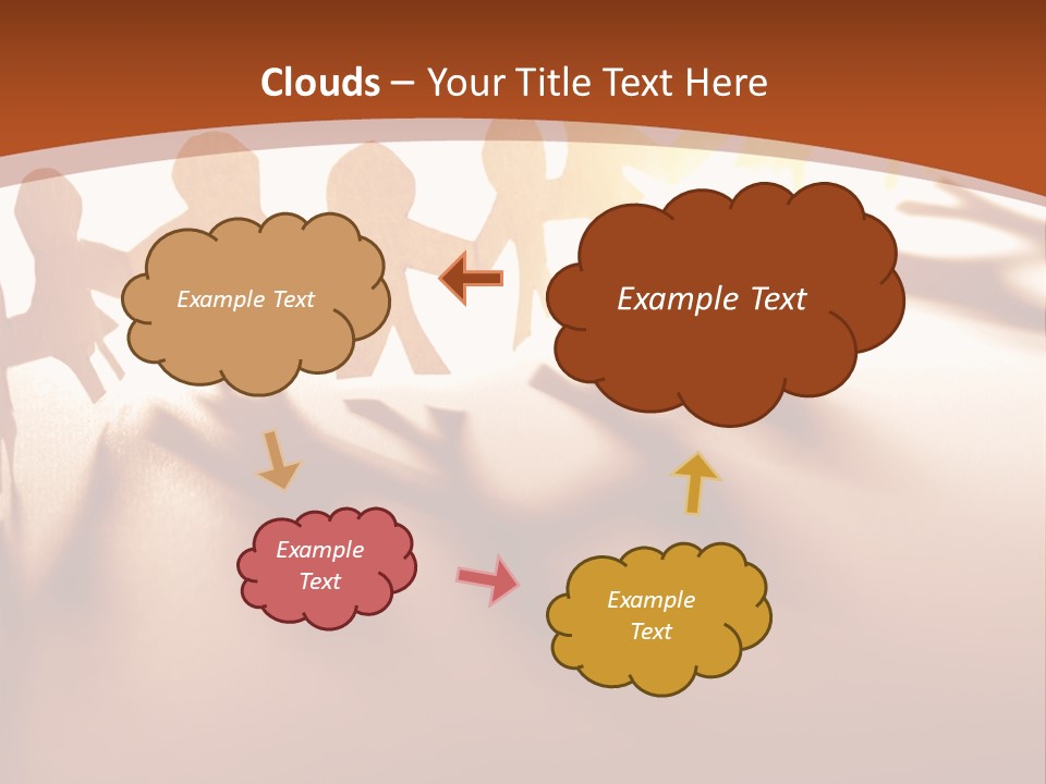Paper-Chain People Holding Hands PowerPoint Template