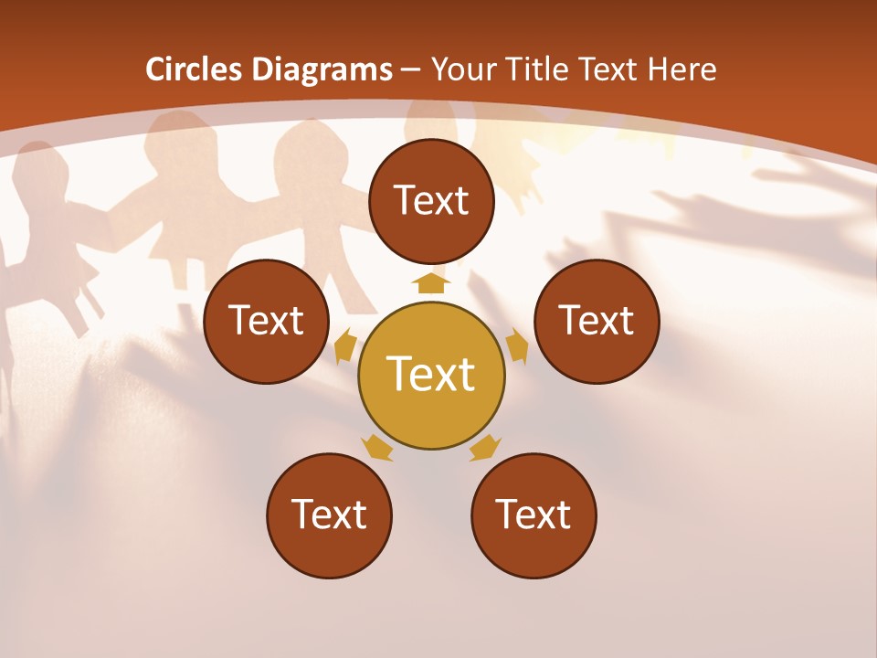 Paper-Chain People Holding Hands PowerPoint Template