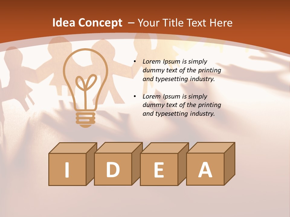 Paper-Chain People Holding Hands PowerPoint Template