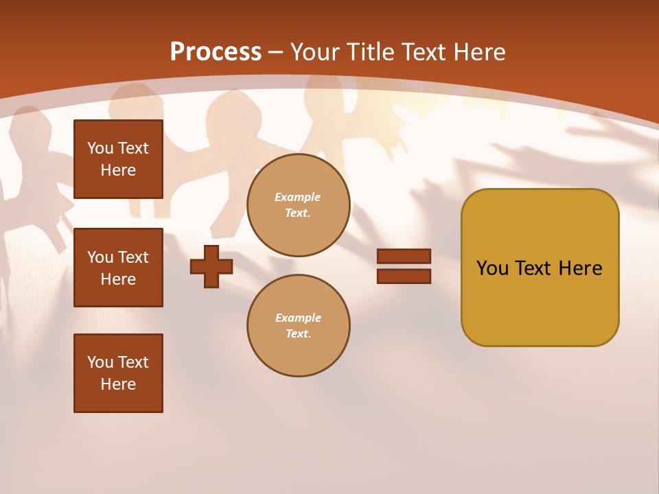 Paper-Chain People Holding Hands PowerPoint Template