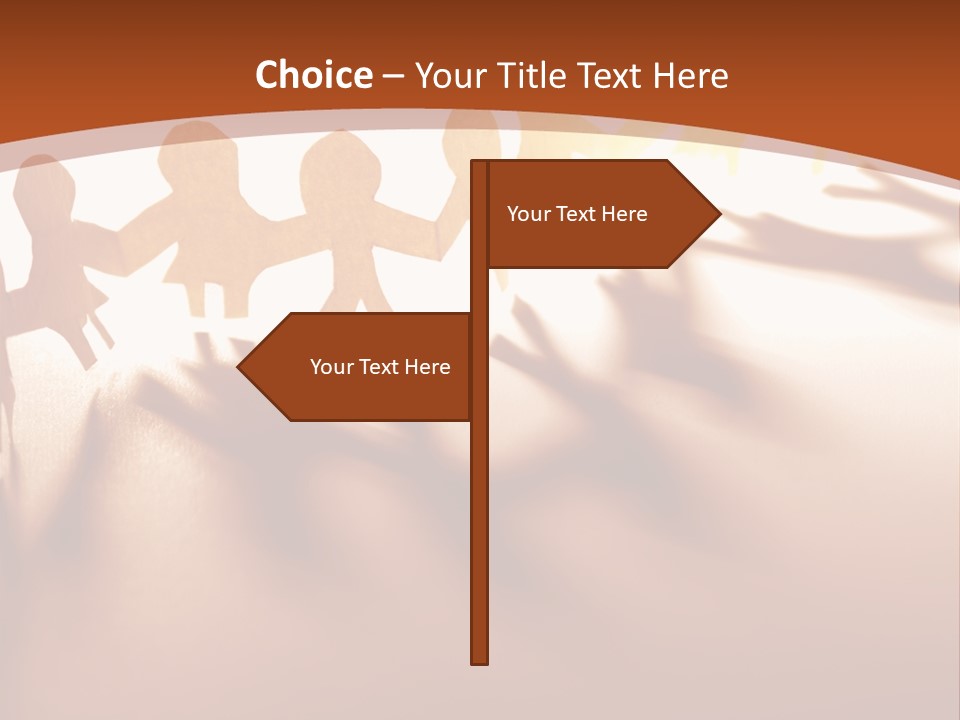 Paper-Chain People Holding Hands PowerPoint Template