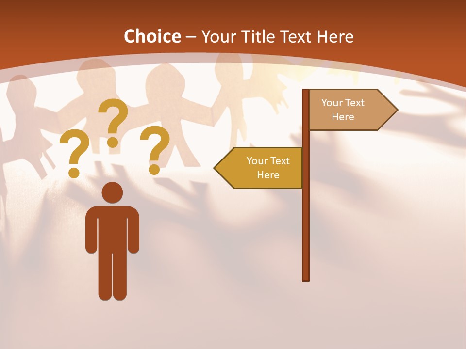 Paper-Chain People Holding Hands PowerPoint Template