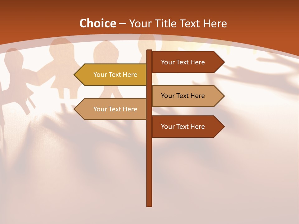 Paper-Chain People Holding Hands PowerPoint Template