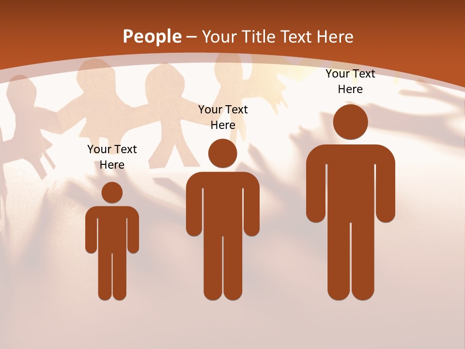 Paper-Chain People Holding Hands PowerPoint Template