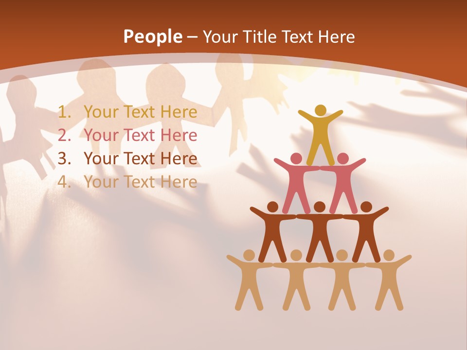 Paper-Chain People Holding Hands PowerPoint Template