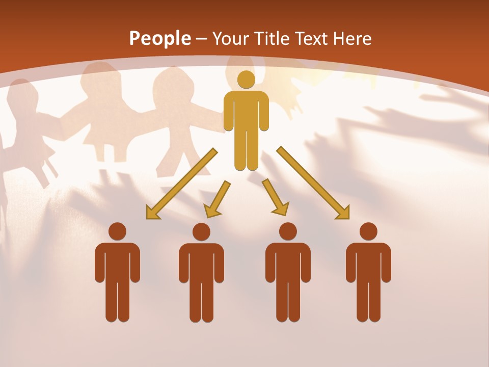 Paper-Chain People Holding Hands PowerPoint Template