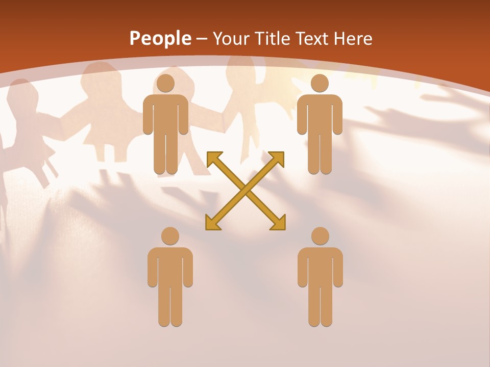 Paper-Chain People Holding Hands PowerPoint Template