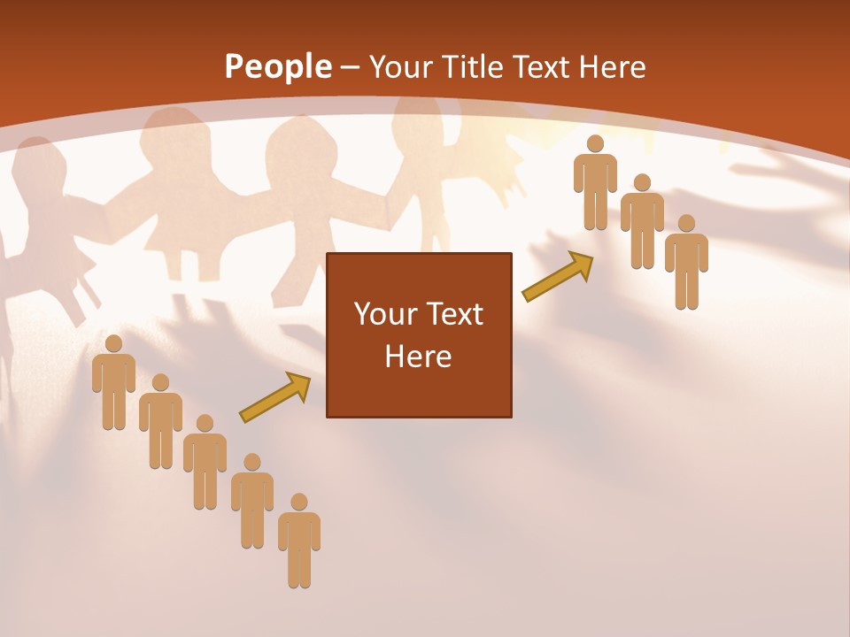 Paper-Chain People Holding Hands PowerPoint Template