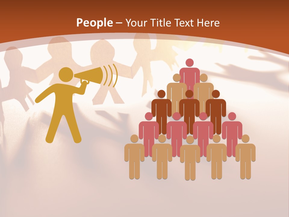 Paper-Chain People Holding Hands PowerPoint Template