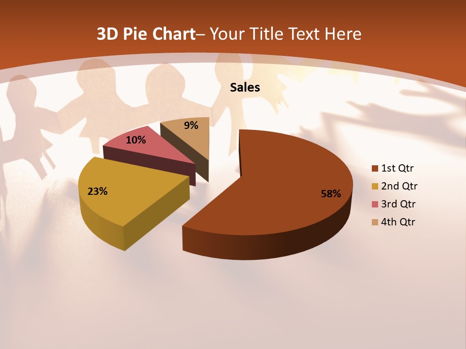Paper-Chain People Holding Hands PowerPoint Template