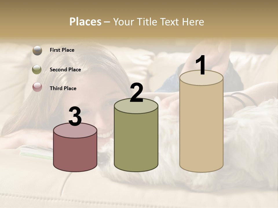 Portrait Of A Cute Young Woman Enjoying Quality Time With Her White West Highland Terrier, Jack PowerPoint Template