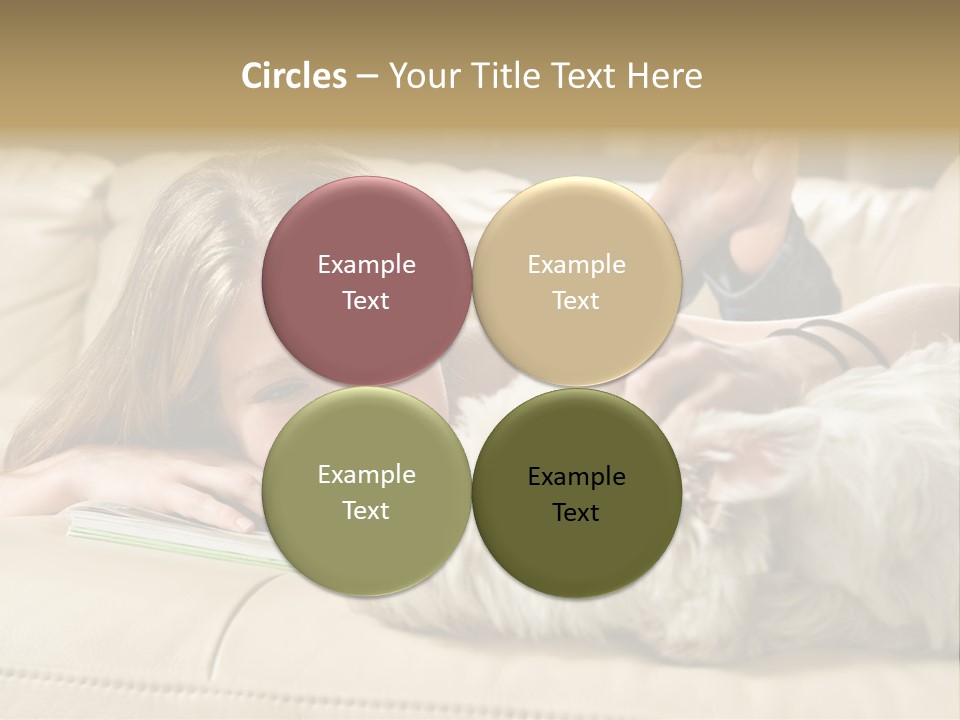 Portrait Of A Cute Young Woman Enjoying Quality Time With Her White West Highland Terrier, Jack PowerPoint Template