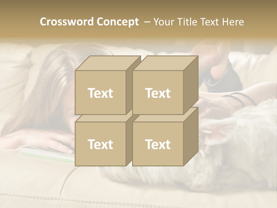 Portrait Of A Cute Young Woman Enjoying Quality Time With Her White West Highland Terrier, Jack PowerPoint Template