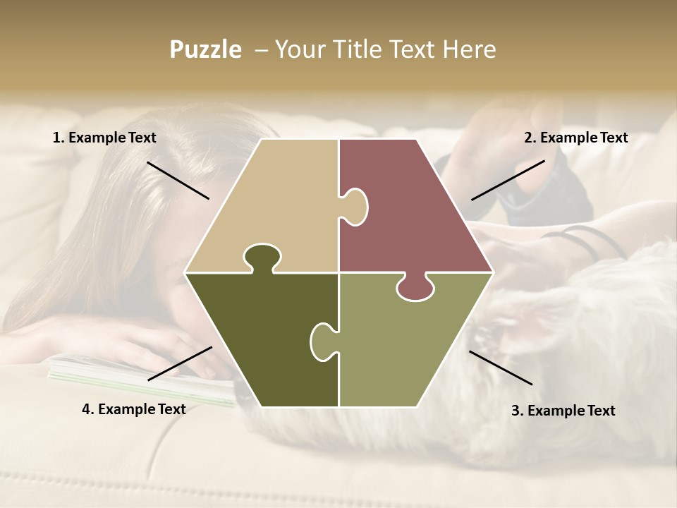 Portrait Of A Cute Young Woman Enjoying Quality Time With Her White West Highland Terrier, Jack PowerPoint Template