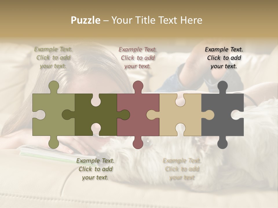 Portrait Of A Cute Young Woman Enjoying Quality Time With Her White West Highland Terrier, Jack PowerPoint Template