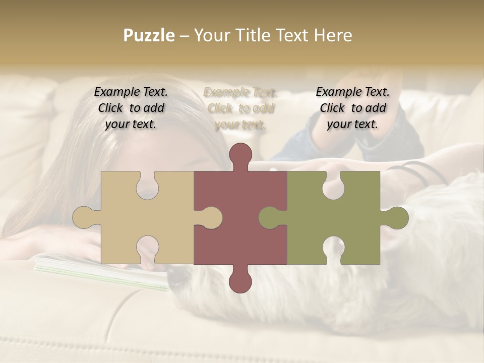 Portrait Of A Cute Young Woman Enjoying Quality Time With Her White West Highland Terrier, Jack PowerPoint Template