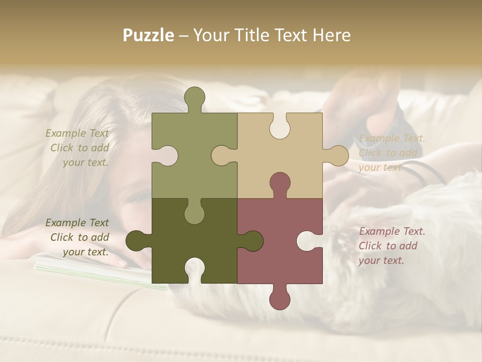 Portrait Of A Cute Young Woman Enjoying Quality Time With Her White West Highland Terrier, Jack PowerPoint Template