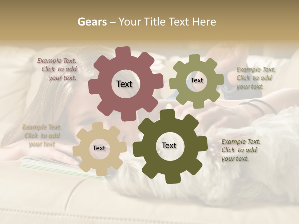 Portrait Of A Cute Young Woman Enjoying Quality Time With Her White West Highland Terrier, Jack PowerPoint Template