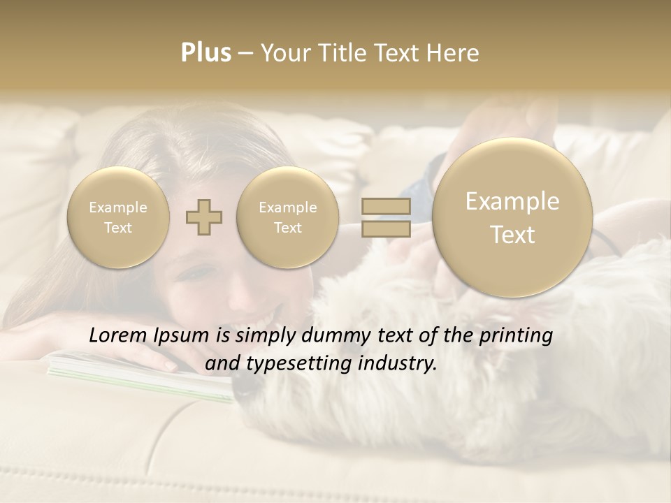 Portrait Of A Cute Young Woman Enjoying Quality Time With Her White West Highland Terrier, Jack PowerPoint Template