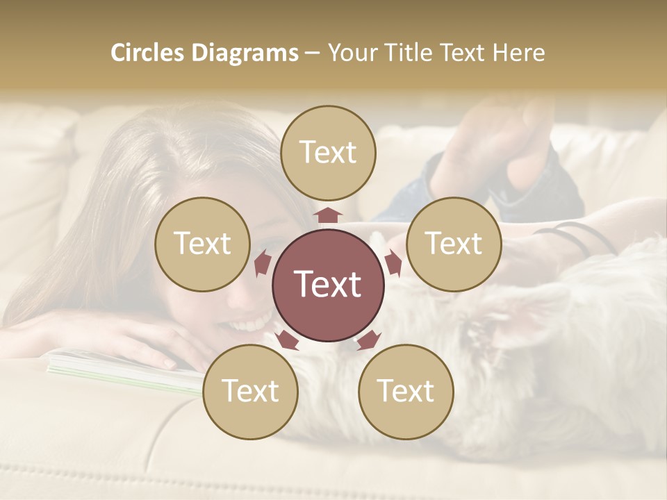 Portrait Of A Cute Young Woman Enjoying Quality Time With Her White West Highland Terrier, Jack PowerPoint Template