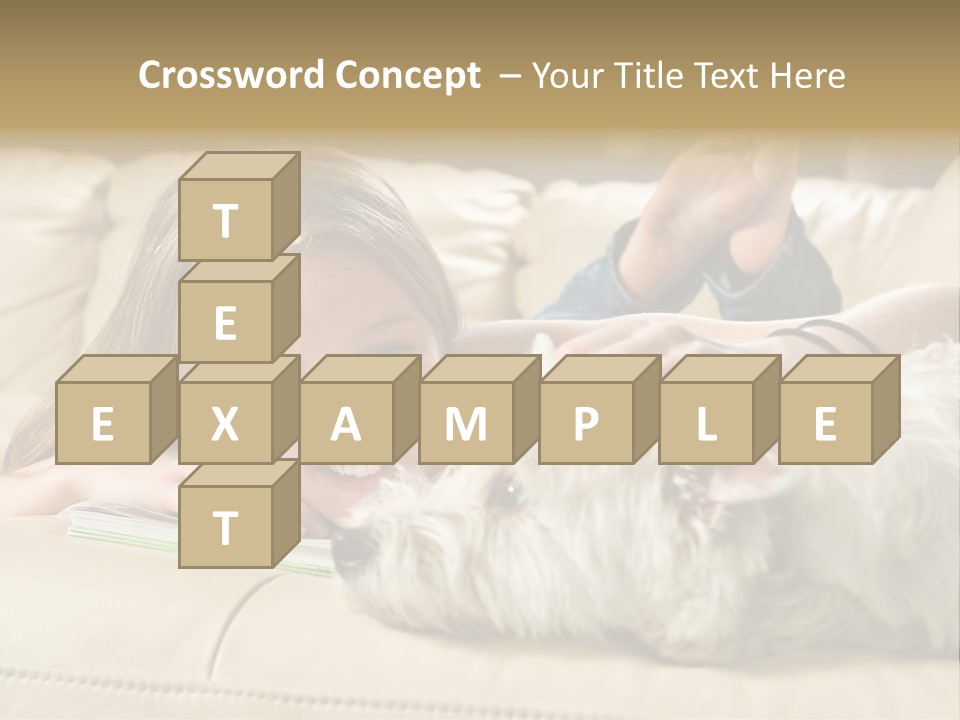 Portrait Of A Cute Young Woman Enjoying Quality Time With Her White West Highland Terrier, Jack PowerPoint Template