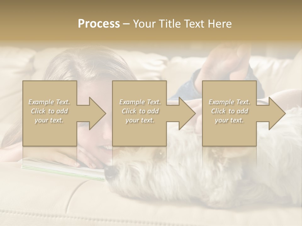 Portrait Of A Cute Young Woman Enjoying Quality Time With Her White West Highland Terrier, Jack PowerPoint Template