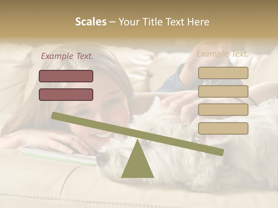 Portrait Of A Cute Young Woman Enjoying Quality Time With Her White West Highland Terrier, Jack PowerPoint Template