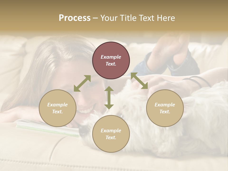 Portrait Of A Cute Young Woman Enjoying Quality Time With Her White West Highland Terrier, Jack PowerPoint Template